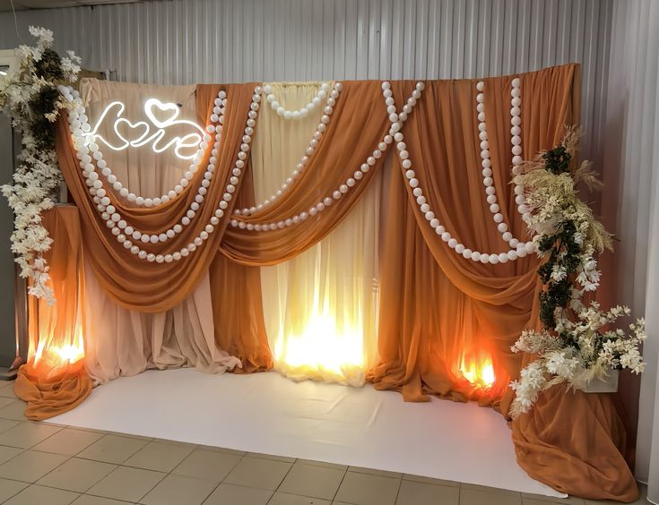 Layered fabric backdrop and venue styling