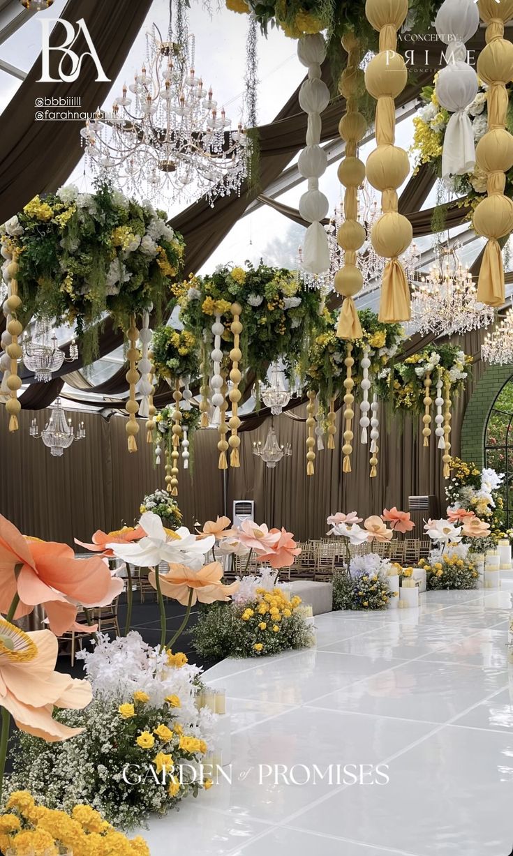 Detailed floral event installation used as academy inspiration